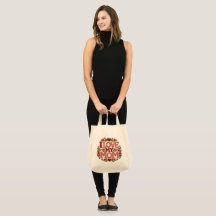 Bolsa de mano de lona con corazón floral Te Amo Mi