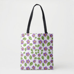 Bolsa de mano de lona con estampado floral de viol