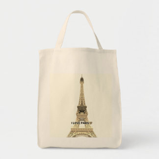 Bolsa de mano de lona con estilo de la Torre Eiffe