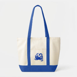 Bolsa de mano de lona con gato azul juguetón – Coz