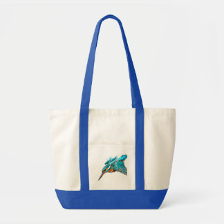 Bolsa de mano de lona con ilustración de ave en ac