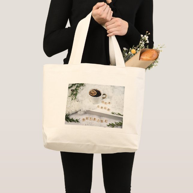 Bolsa de mano de lona con paisaje natural minimali (Anverso (producto))