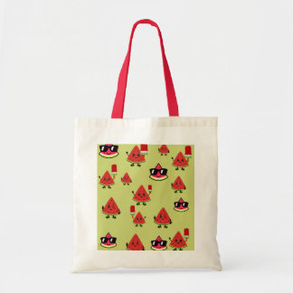 Bolsa de mano de lona con patrón de sandía adorabl