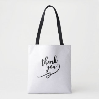 Bolsa de mano de lona con texto 'Gracias'