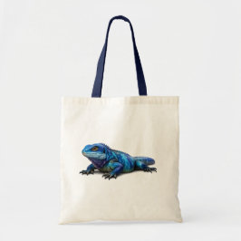 Bolsa de mano de lona de Iguana Azul Artística