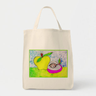 Bolsa de mano de lona de manzanas de arte pop