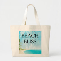 Bolsa de mano de lona Escena costera Bliss Beach