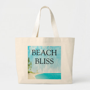 Bolsa de mano de lona Escena costera Bliss Beach