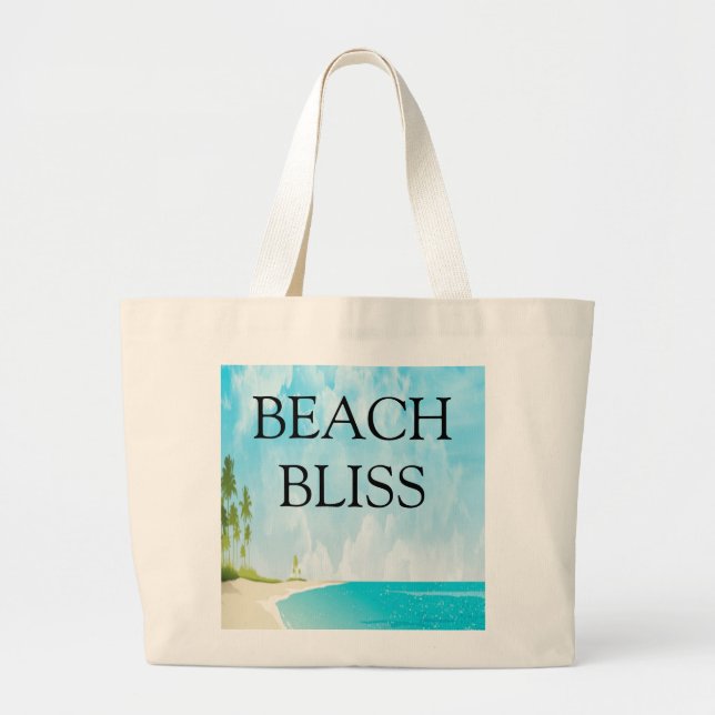 Bolsa de mano de lona Escena costera Bliss Beach (Frente)