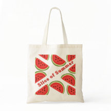 Bolsa de mano de lona estética "Rodaja de Verano" 