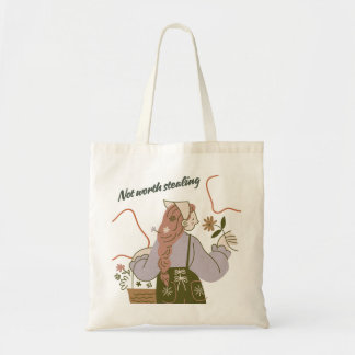 Bolsa de mano de lona "No vale la pena robar" con
