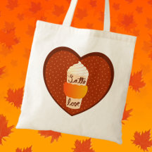 Bolsa de mano de lona para amante del café otoñal 