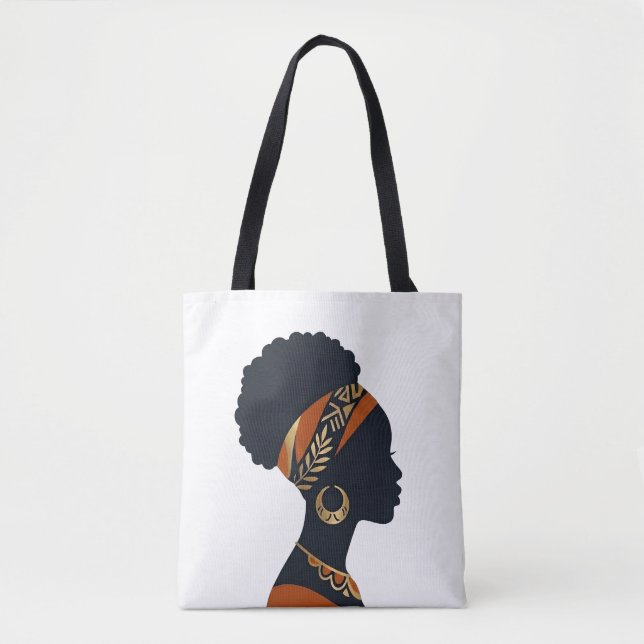 Bolsa de mano de lona personalizada Afrohemian Que (Anverso)