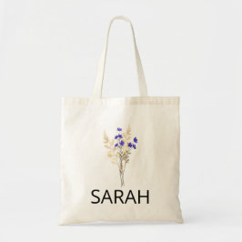 Bolsa de mano de lona personalizada con la flor de
