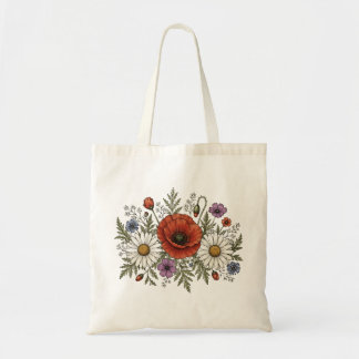 Bolsa de mano de lona "Sé una flor silvestre" retr