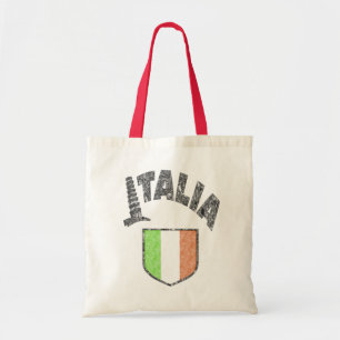 Bolsa de mano de lona vintage con bandera italiana