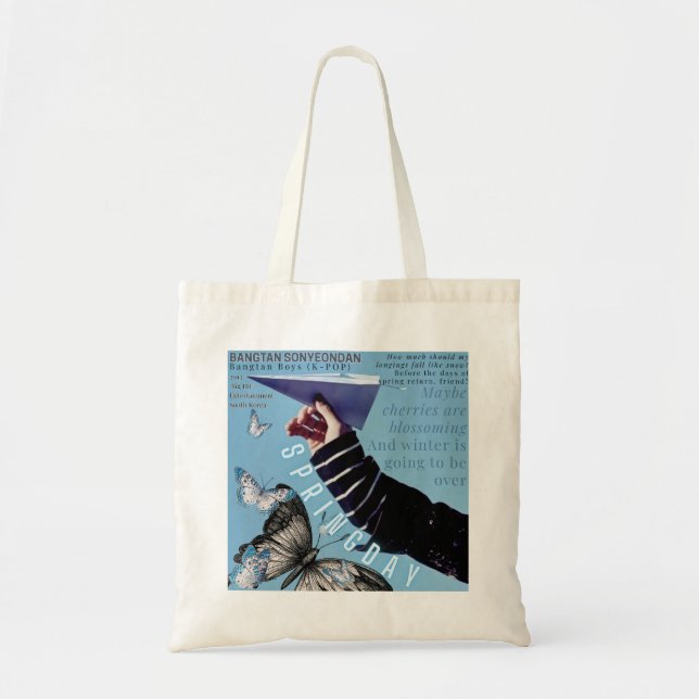 Bolsa de mano de lona Vuelo de Mariposa (Frente)