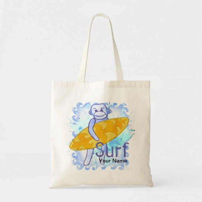 Bolsa de mano de mono de calcetín surfista (Frente)