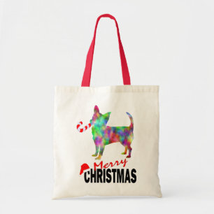 Bolsa de mano de Navidad alegre Chihuahua y Caña d