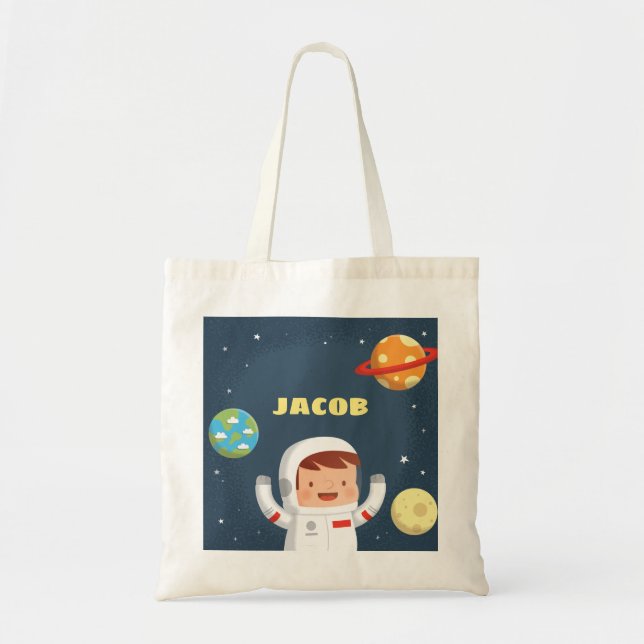Bolsa de mano de niño astronauta lindo galaxia esp (Frente)