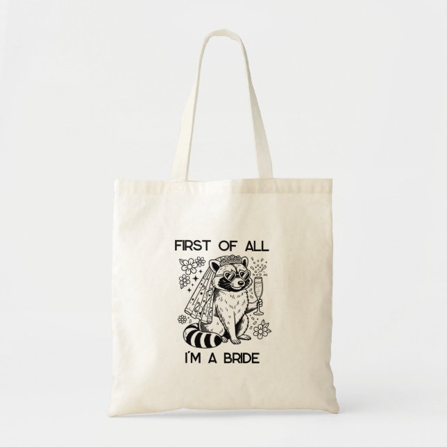 Bolsa de mano de novia divertida, novia mapache fe (Frente)
