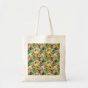 Bolsa de mano de pájaros y mariposas tropicales