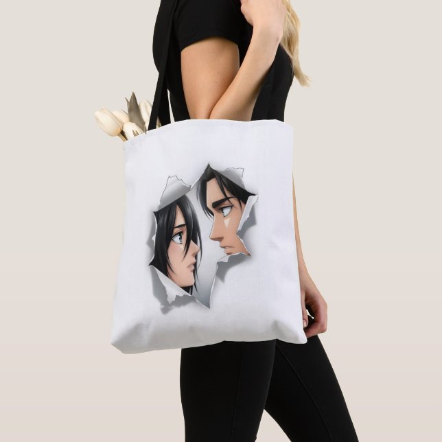 Bolsa de mano de papel rasgado con estética de Ere (Detalle)