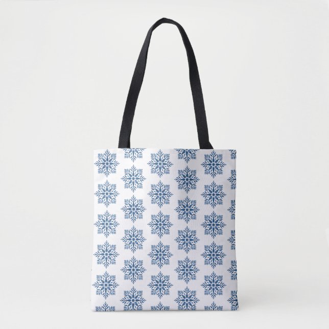 Bolsa de mano de patrón de cuadros de copo de niev (Anverso)