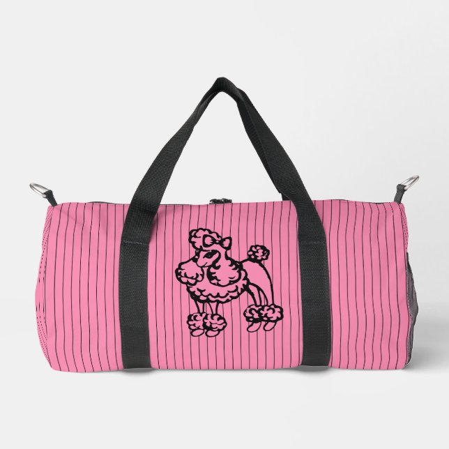 Bolsa de mano de peluche de caniche rosa (Anverso)