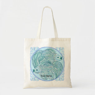 Bolsa de mano de pez koi azul