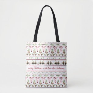 Bolsa de mano de piña y bayas con texto