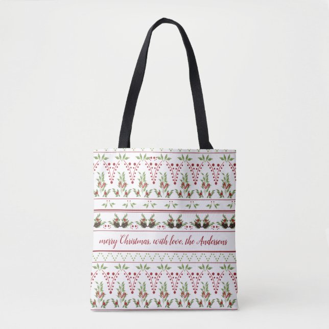 Bolsa de mano de piña y bayas con texto (Anverso)