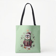 Bolsa de mano de pingüino de Navidad adorable para