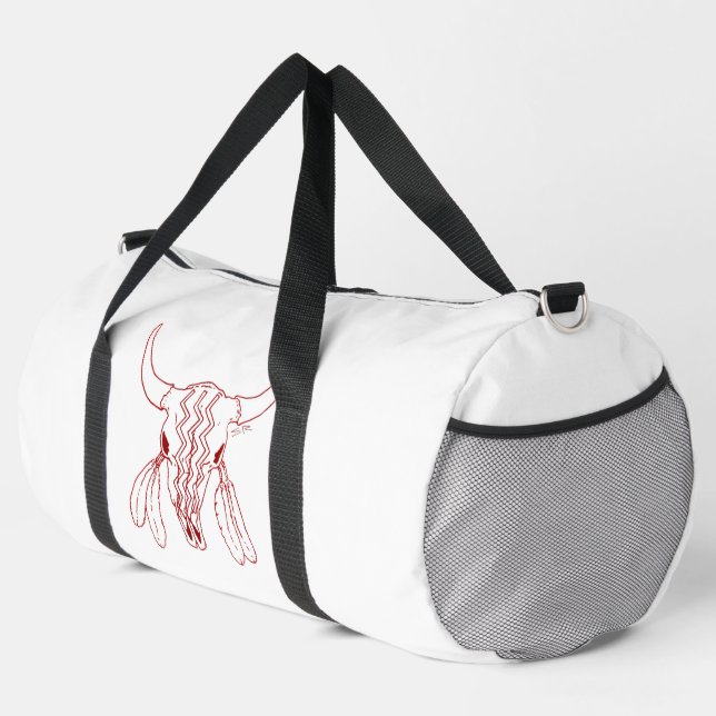 Bolsa de mano de Red Ghost Dance Buffalo línea bla (Esquina derecha)