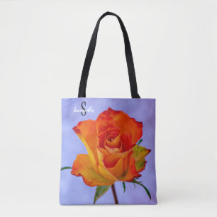 Bolsa de mano de rosa naranja y amarilla sola