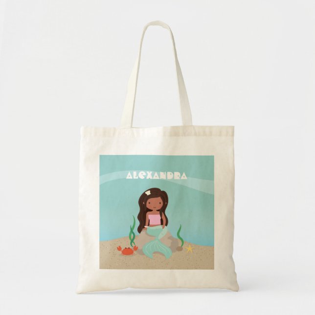 Bolsa de mano de sirena afroamericana linda (Frente)