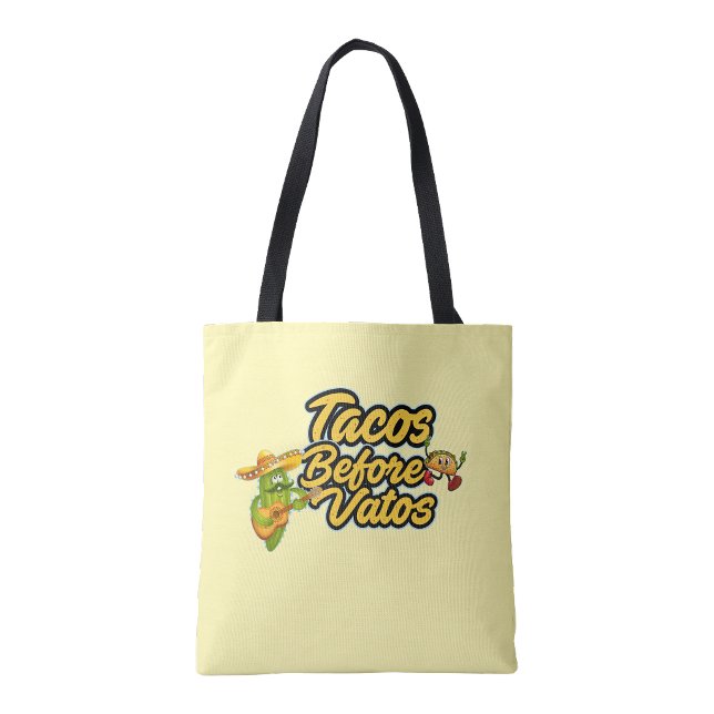 Bolsa de mano de Tacos antes que Vatos (Tacos before Vatos Canvas tote bag)