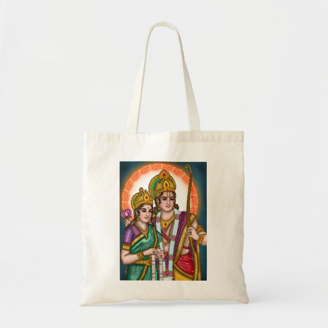 Bolsa de mano de tela de Lord Sita Ram (Frente)