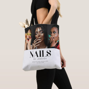 Bolsa de mano de tipografía en blanco y negro con