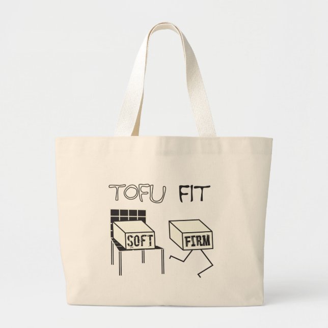 Bolsa de mano de Tofu divertido con tema de soja (Frente)