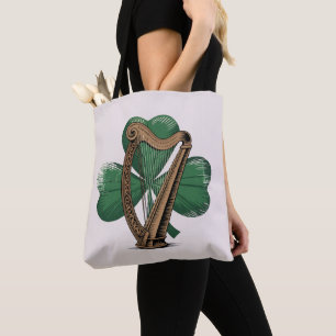 Bolsa de mano de trébol de arpa celta patrimonio i