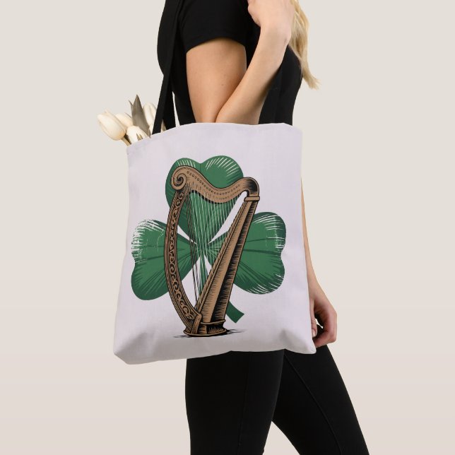 Bolsa de mano de trébol de arpa celta patrimonio i (Detalle)