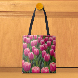Bolsa de mano de tulipanes rosas