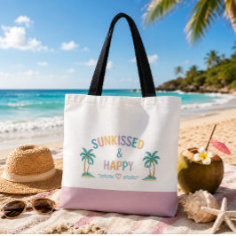 Bolsa de mano de verano de puestas de sol y palmer
