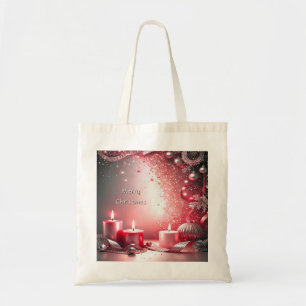 Bolsa de mano decorativa de Navidad con velas roja