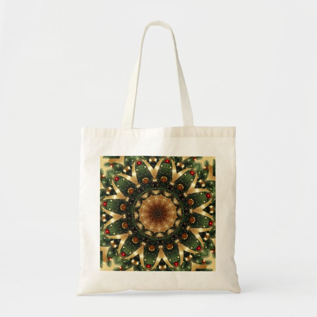 Bolsa de mano decorativa navideña festiva (Frente)
