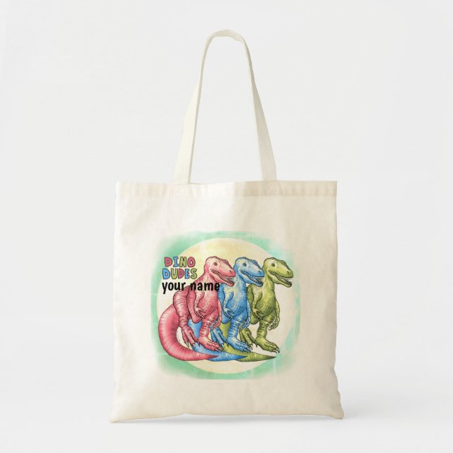 Bolsa de mano Dino Dudes Dinosaurios (Frente)