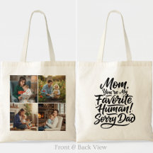 Bolsa de mano divertida con la cita "Mamá, eres mi