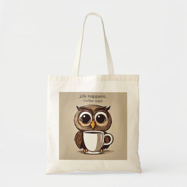 Bolsa de mano divertida de búho lindo de la vida s (Frente)
