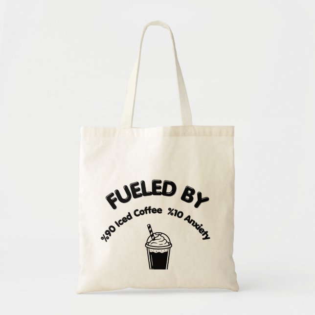 Bolsa de mano divertida de café con hielo y ansied (Frente)